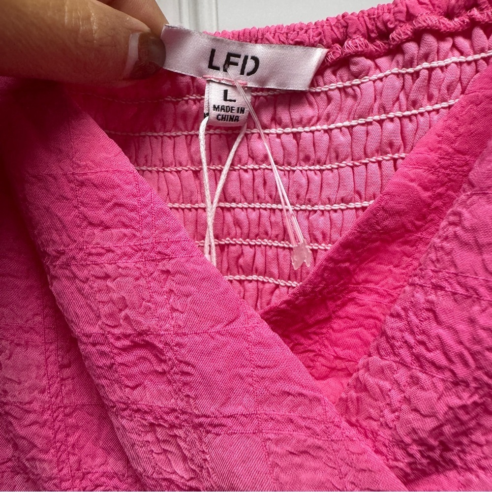 Pink Ruffled Side Tie Romper - Picture 9 of 15